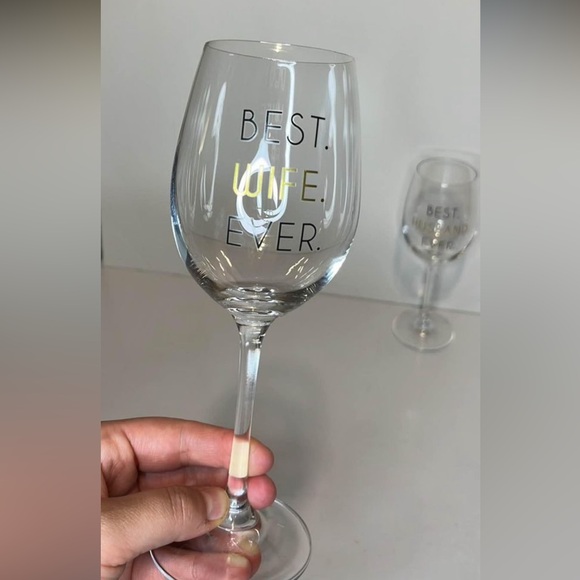 New Wife & Husband Wine Glass Set - Picture 3 of 4